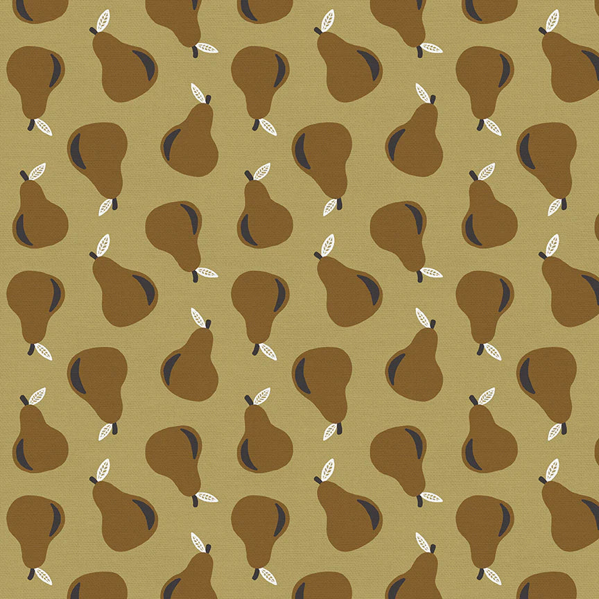 Pears - Gold - PBS Fabric