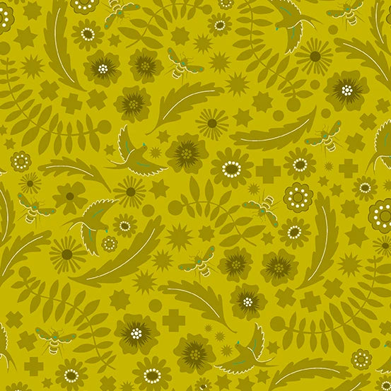 Sun Print 2022 - 10th Anniversary Collection by Alison Glass Meadow Chartreuse
