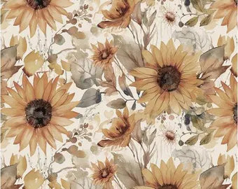 Watercolor Sunflowers - Cream